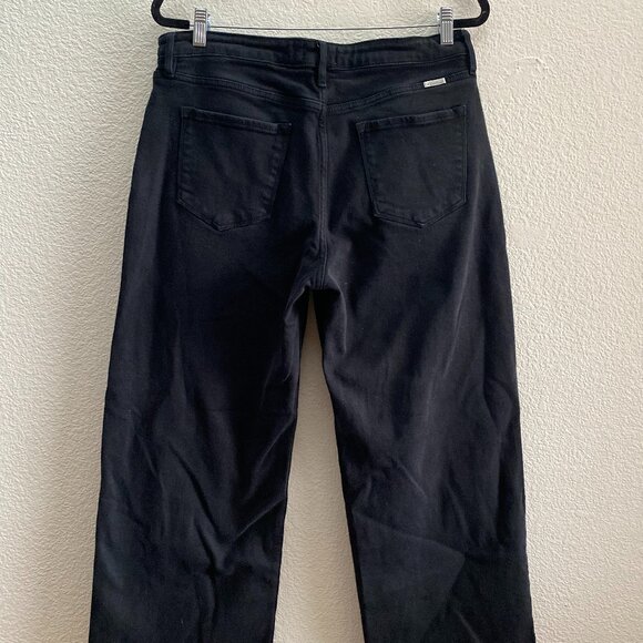 KanCan Dianella High Rise Crop Wide Leg Jeans Raw Hem Size 31 Black Wash - Picture 2 of 4